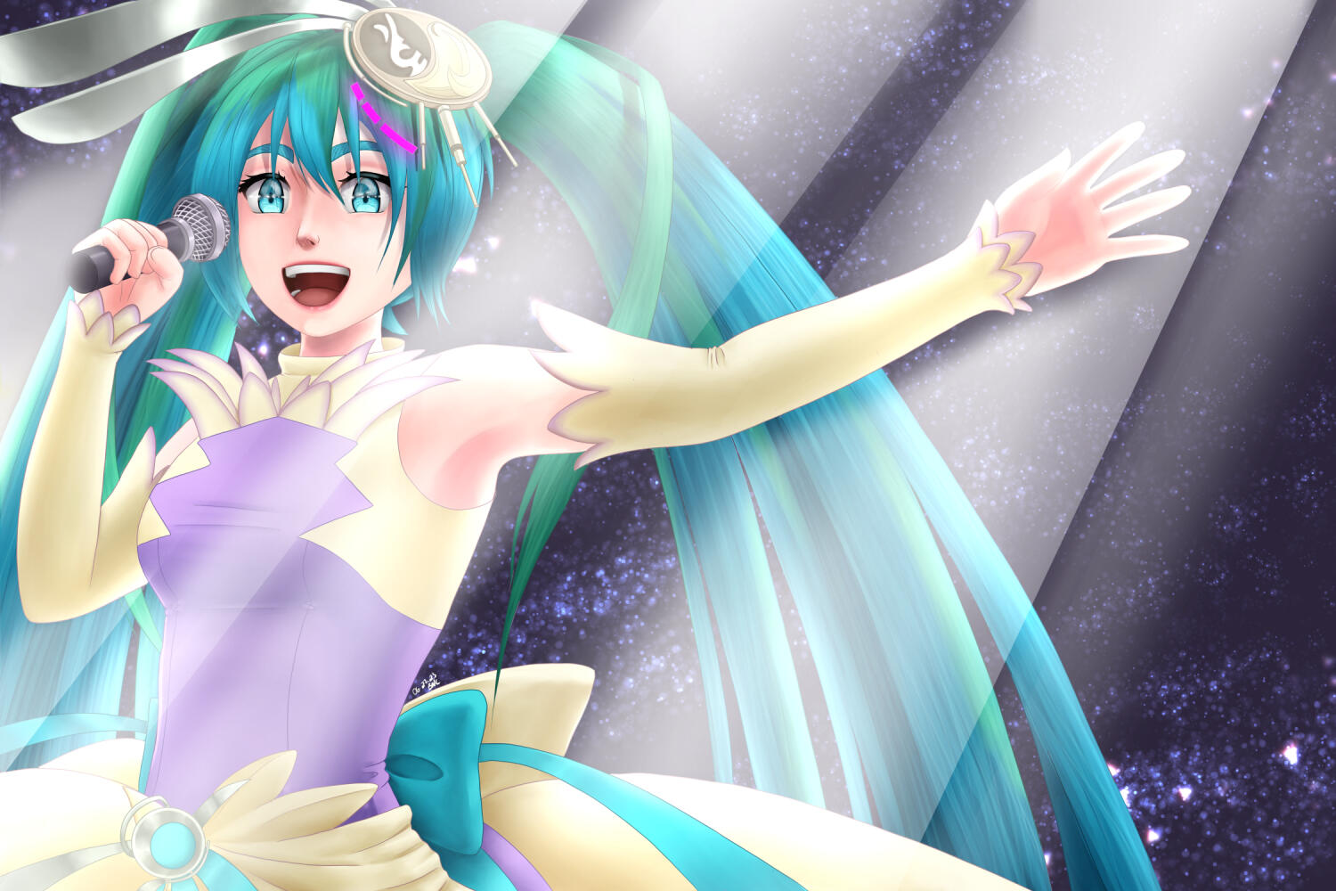 2023 SPiCa - a rework of my older SPiCa piece for Hatsune Miku's 15th anniversary. I reworked her face a bit!
